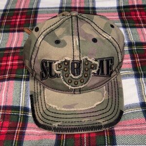 SUPREME X TRUE RELIGION Camo Baseball Cap with Studded Logo